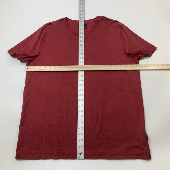 Hugo Boss Shirt Mens 2XL Ruby Red Cotton Regular Fit Mercerized Striped Crew Tee - Picture 5 of 10